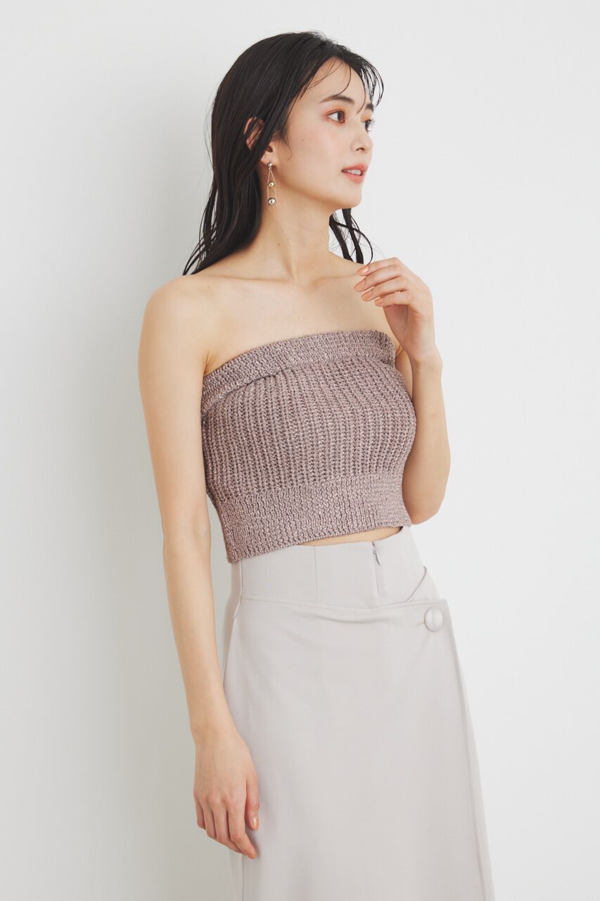 rienda「グリッターKnit TOP」|タンクトップ|