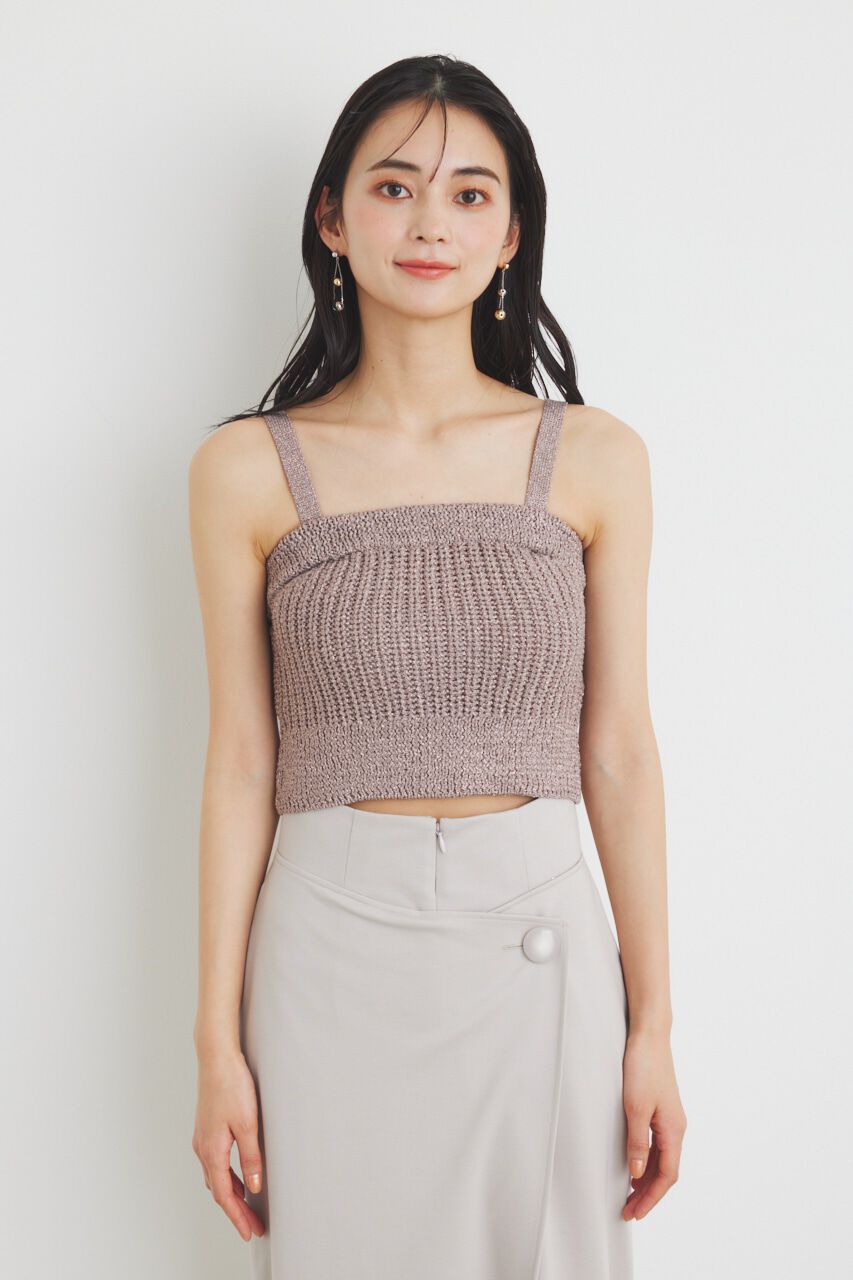 rienda「グリッターKnit TOP」|タンクトップ|