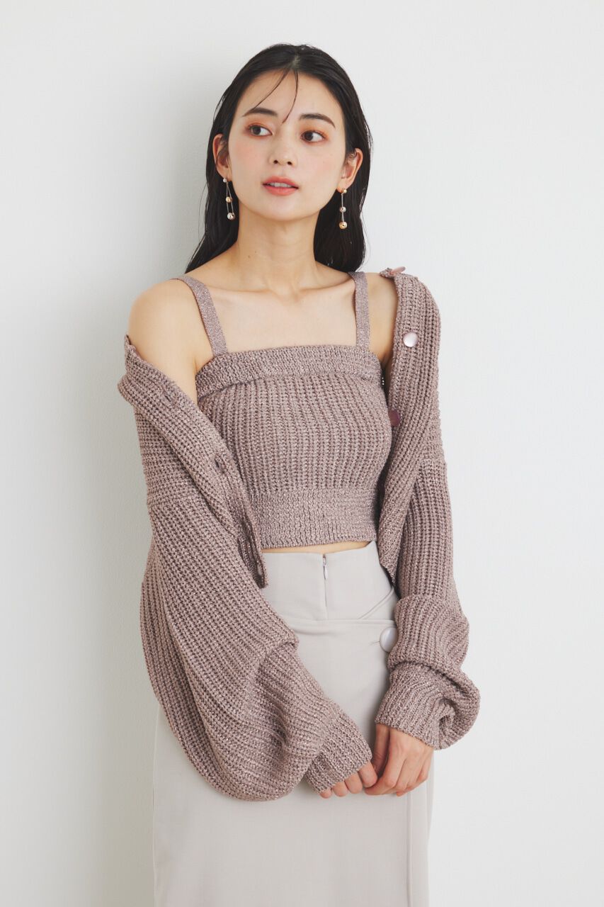 rienda「グリッターKnit TOP」|タンクトップ|