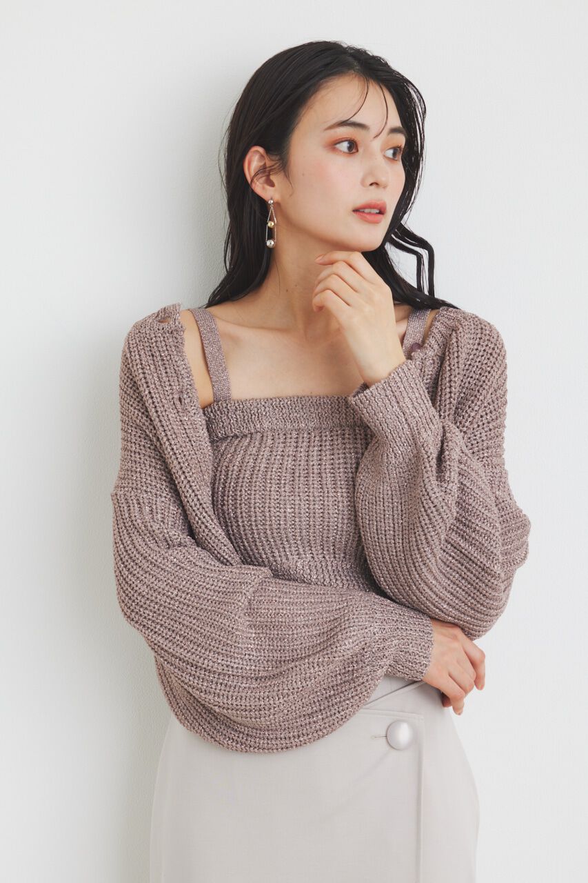rienda「グリッターKnit TOP」|タンクトップ|