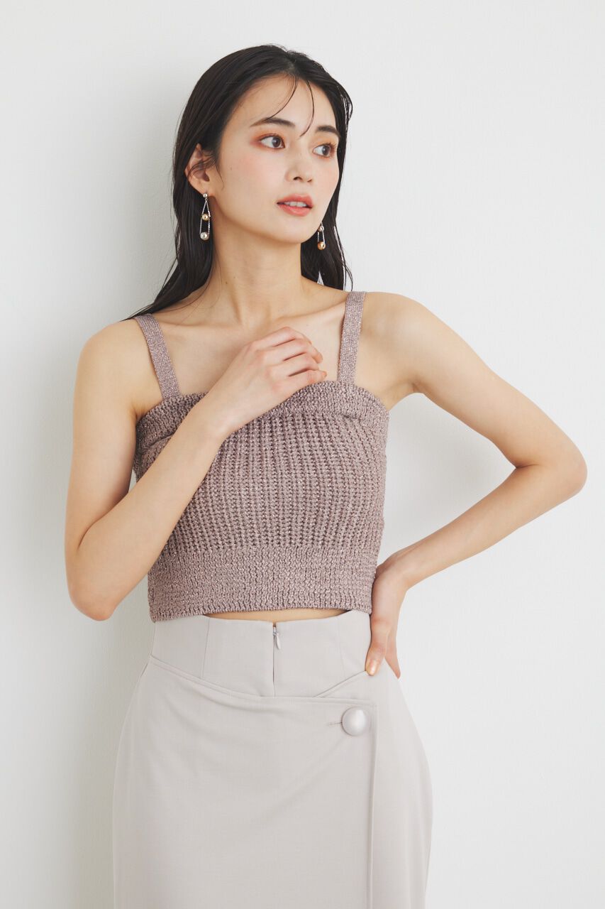 rienda「グリッターKnit TOP」|タンクトップ|