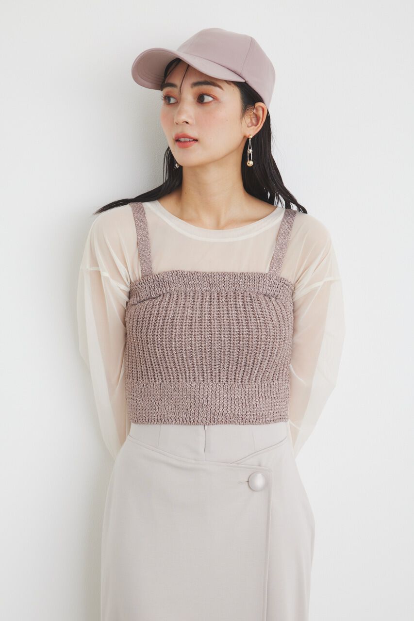 rienda「グリッターKnit TOP」|タンクトップ|