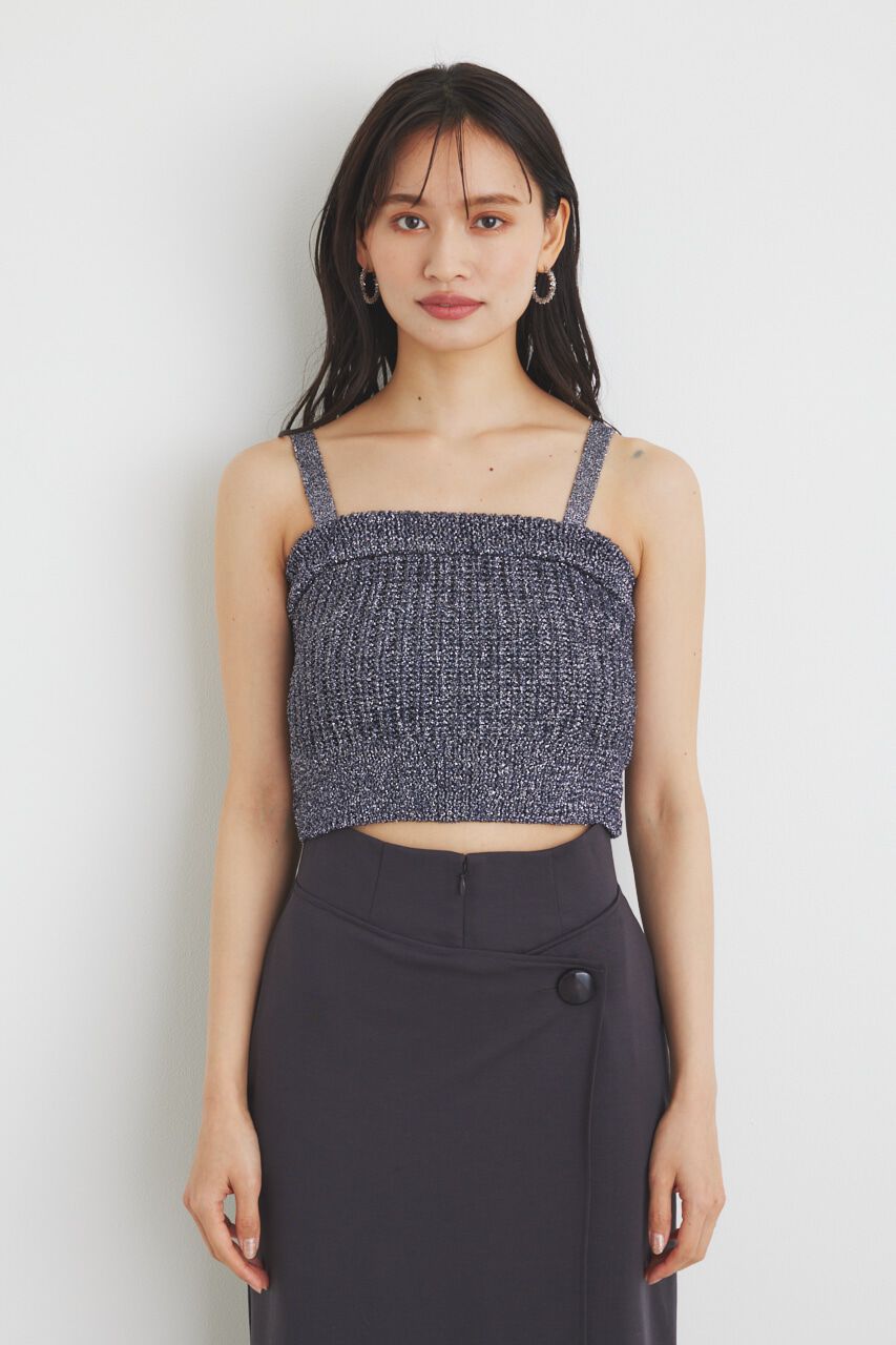 rienda「グリッターKnit TOP」|タンクトップ|