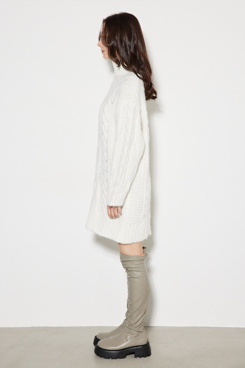 rienda「ケーブルデザインknit ミニ OP」|ワンピース|