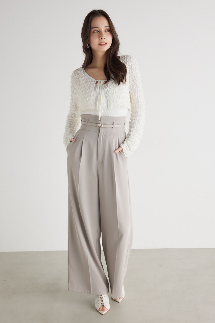 rienda「シャーリングカーデSET Knit TOP」|ニット・セーター|