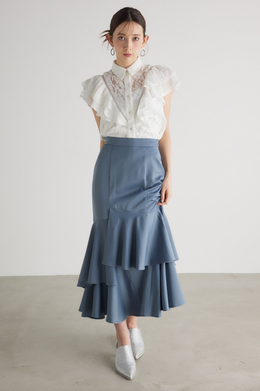 rienda「アシンメトリーレイヤードJ/WマーメイドSK」|スカート|