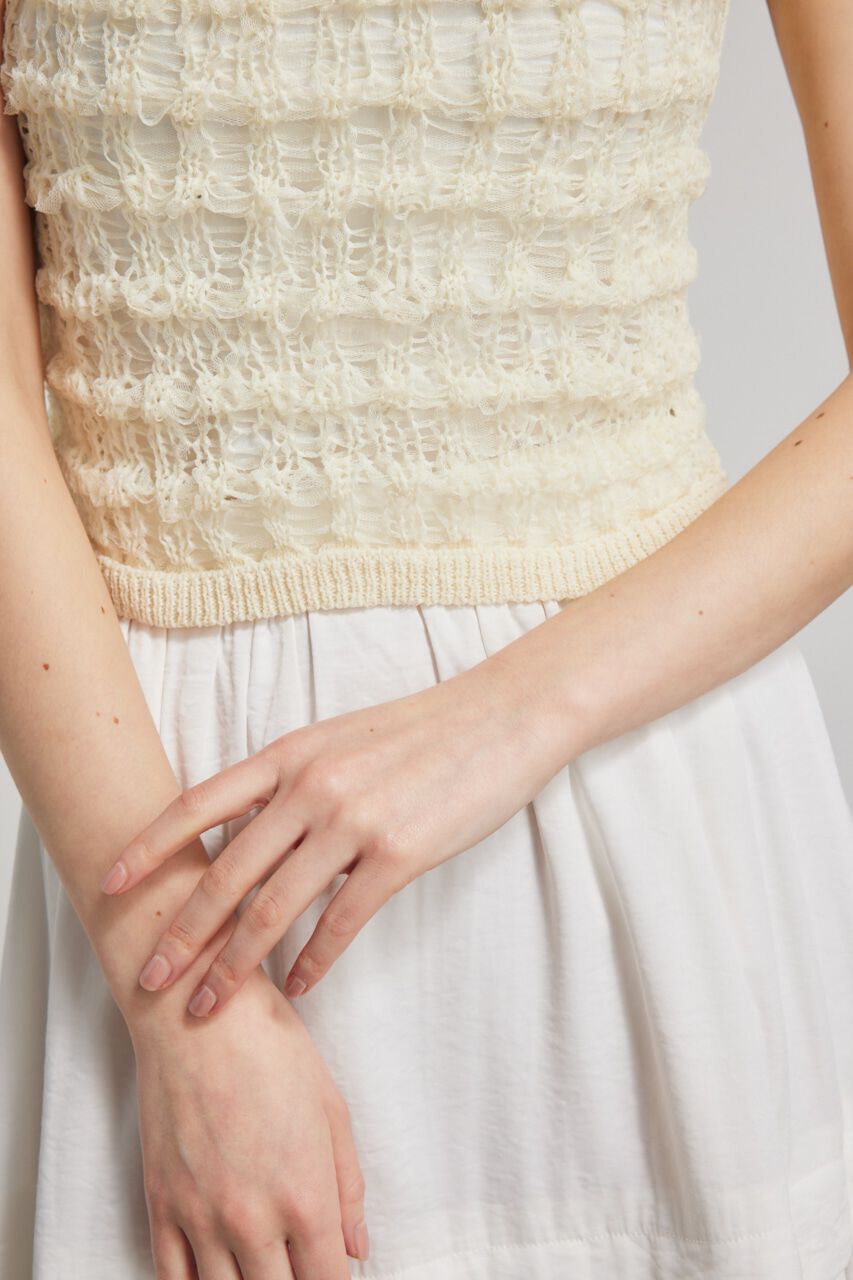 rienda「メッシュヤーンKnit TOP」|タンクトップ|