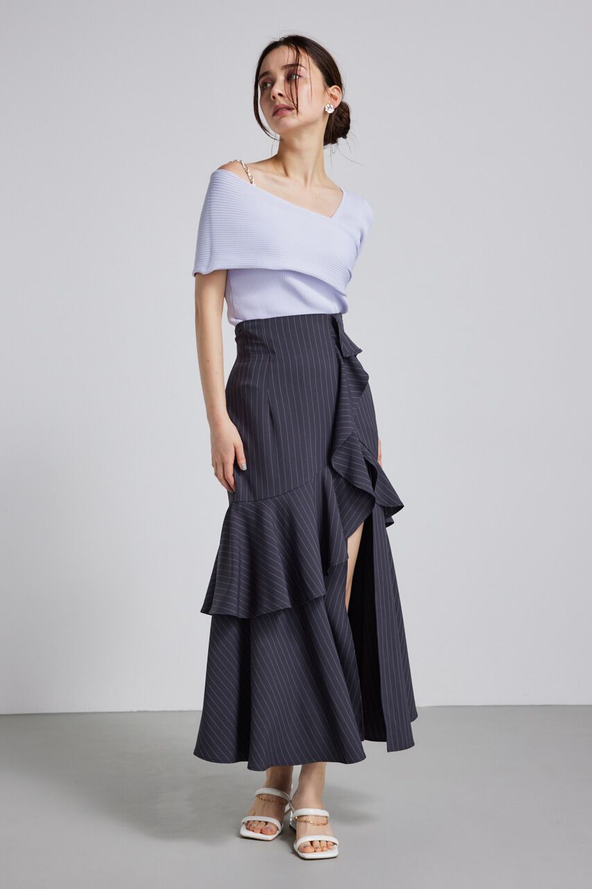 rienda「アシンメトリーショルダーKnit TOP」|ニット・セーター|