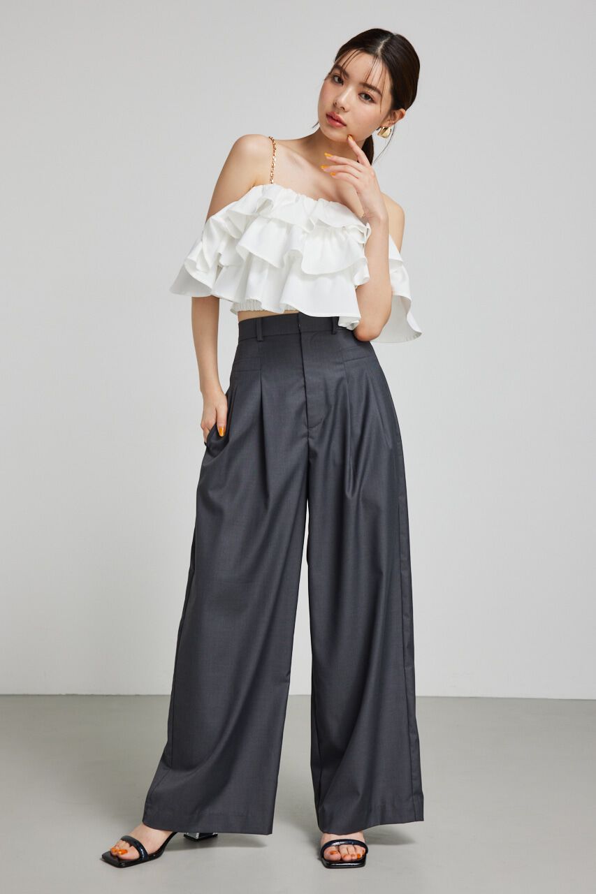 rienda「ポケットデザインタックワイドパンツ」|その他|GRY