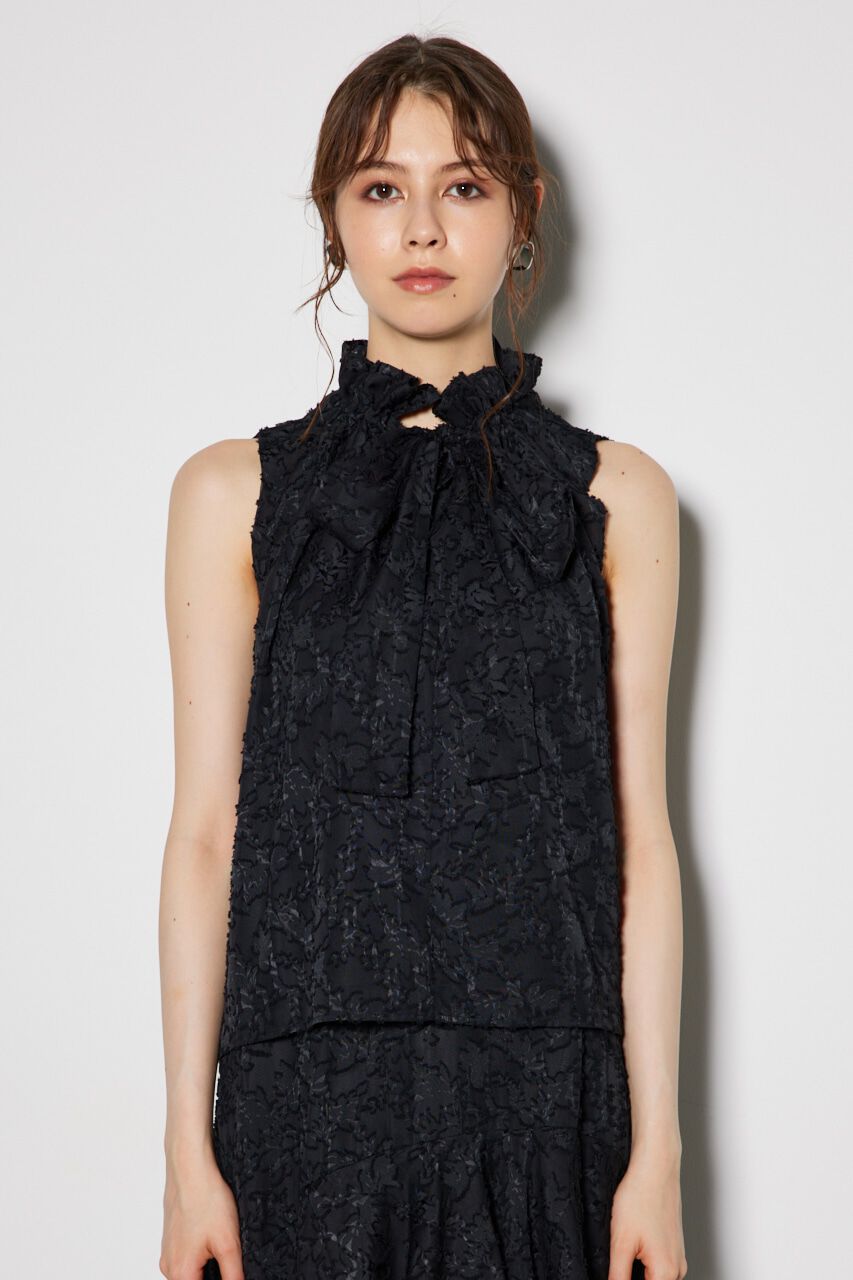 rienda「ギャザーフリルネックボウタイブラウス」|シャツ・ブラウス|