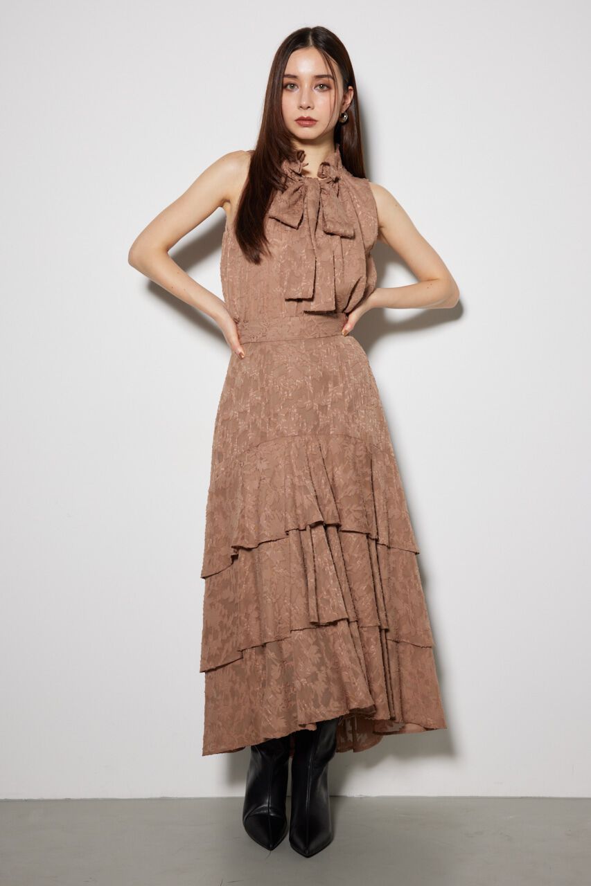 rienda「ギャザーフリルネックボウタイブラウス」|シャツ・ブラウス|