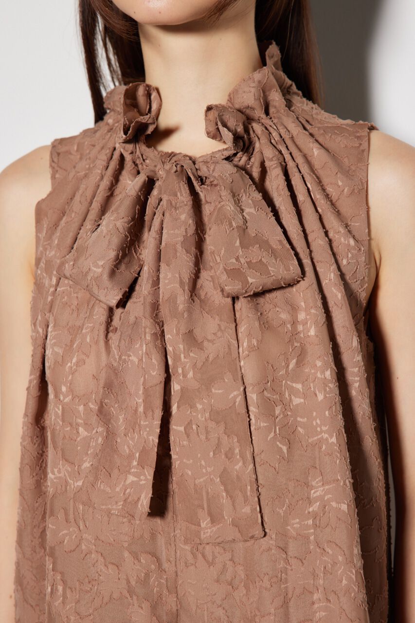 rienda「ギャザーフリルネックボウタイブラウス」|シャツ・ブラウス|