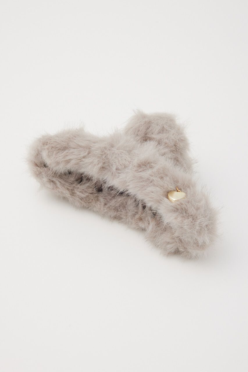 rienda「ショートフェイクファーヘアクリップ」|その他|L/GRY1