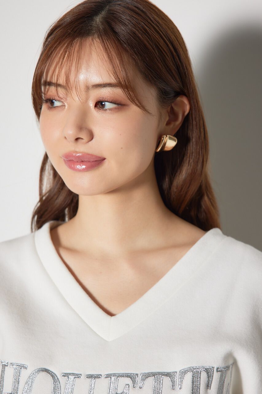 rienda「Vネックショートスウェットトップス」|Tシャツ・カットソー|