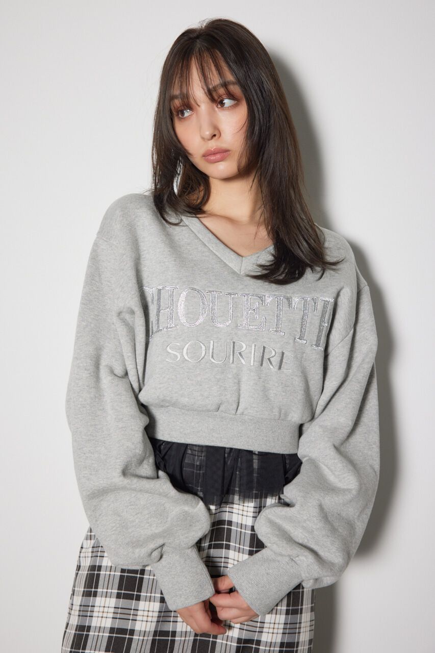 rienda「Vネックショートスウェットトップス」|Tシャツ・カットソー|