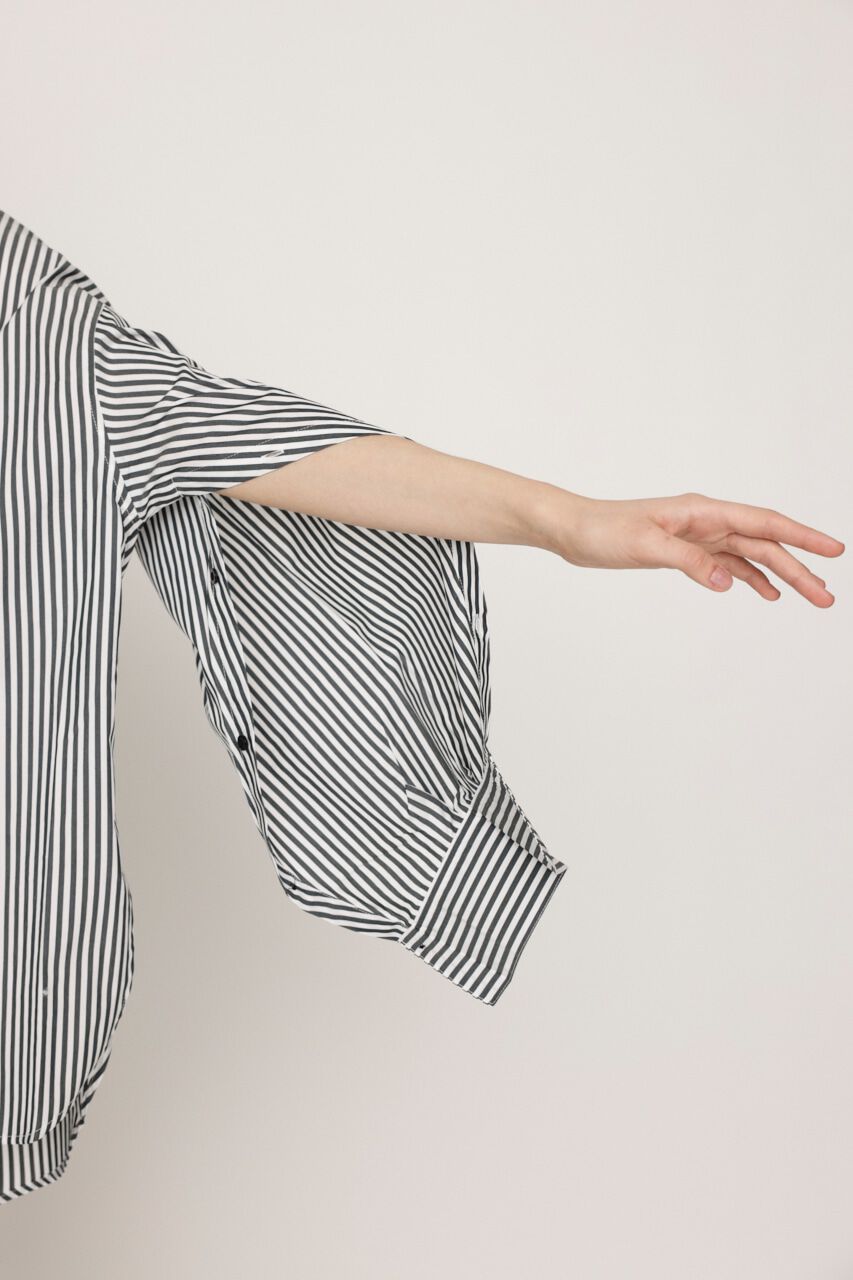 SLY「LOOSE OVER ARMSLIT STRIPE シャツ」|シャツ・ブラウス|