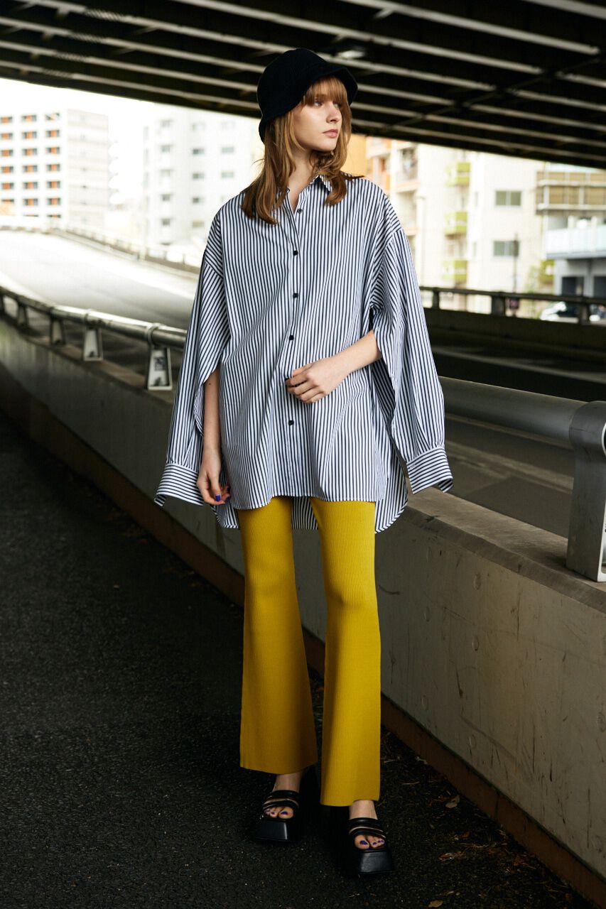 SLY「LOOSE OVER ARMSLIT STRIPE シャツ」|シャツ・ブラウス|