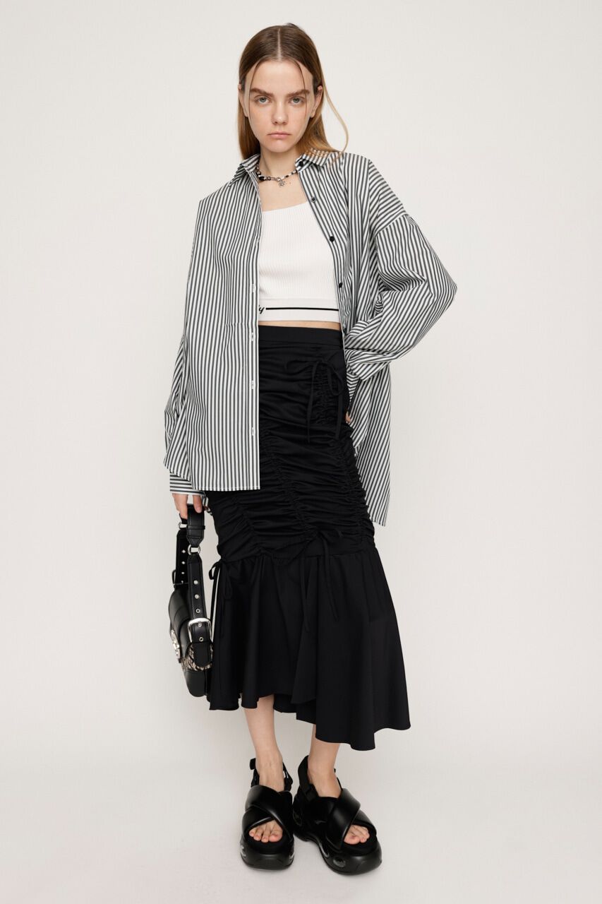 SLY「LOOSE OVER ARMSLIT STRIPE シャツ」|シャツ・ブラウス|