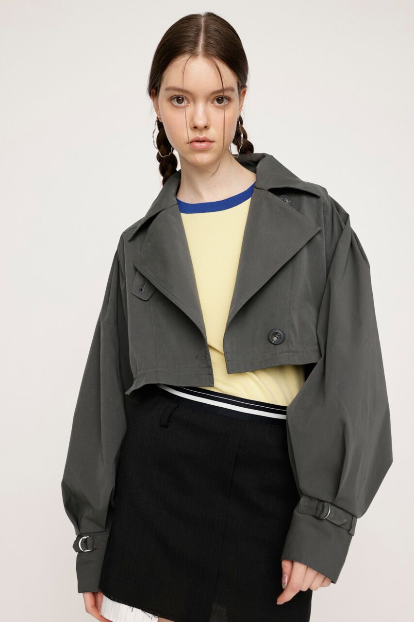 SLY「CROP VOLUME TRENCH ジャケット」|その他|L/BLK1