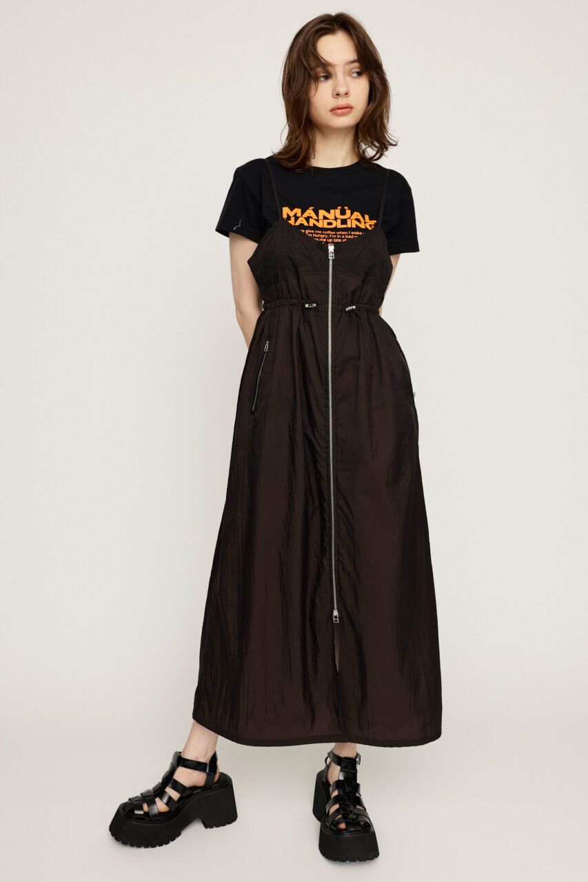 SLY「SHEER CAMI ZIP L／ドレス」|ワンピース|BLK