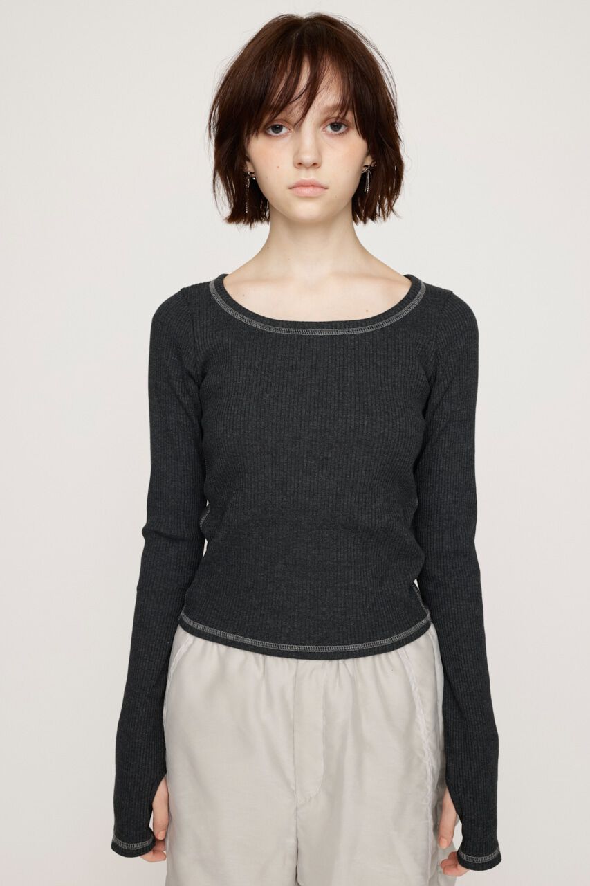 SLY「CUT RIB BASIC トップス」|Tシャツ・カットソー|