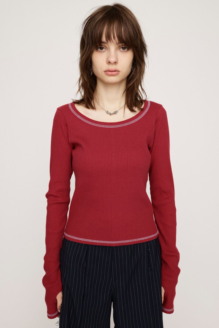 SLY「CUT RIB BASIC トップス」|Tシャツ・カットソー|