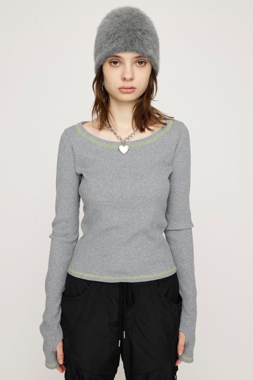 SLY「CUT RIB BASIC トップス」|Tシャツ・カットソー|