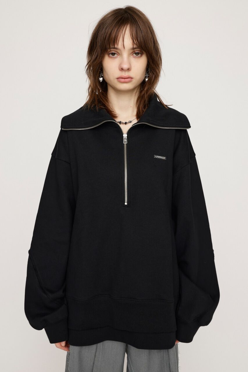 SLY「HALF ZIP LOGO OVER トップス」|Tシャツ・カットソー|