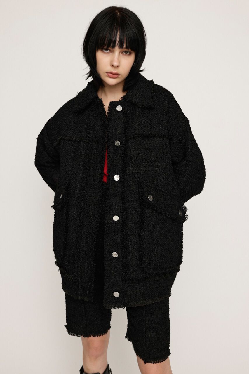 SLY「CUT OFF TWEED OVER ブルゾン」|ブルゾン・スタジャン|