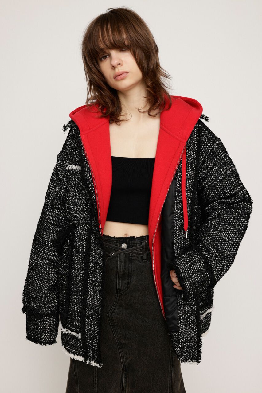 SLY「CUT OFF TWEED OVER ブルゾン」|ブルゾン・スタジャン|