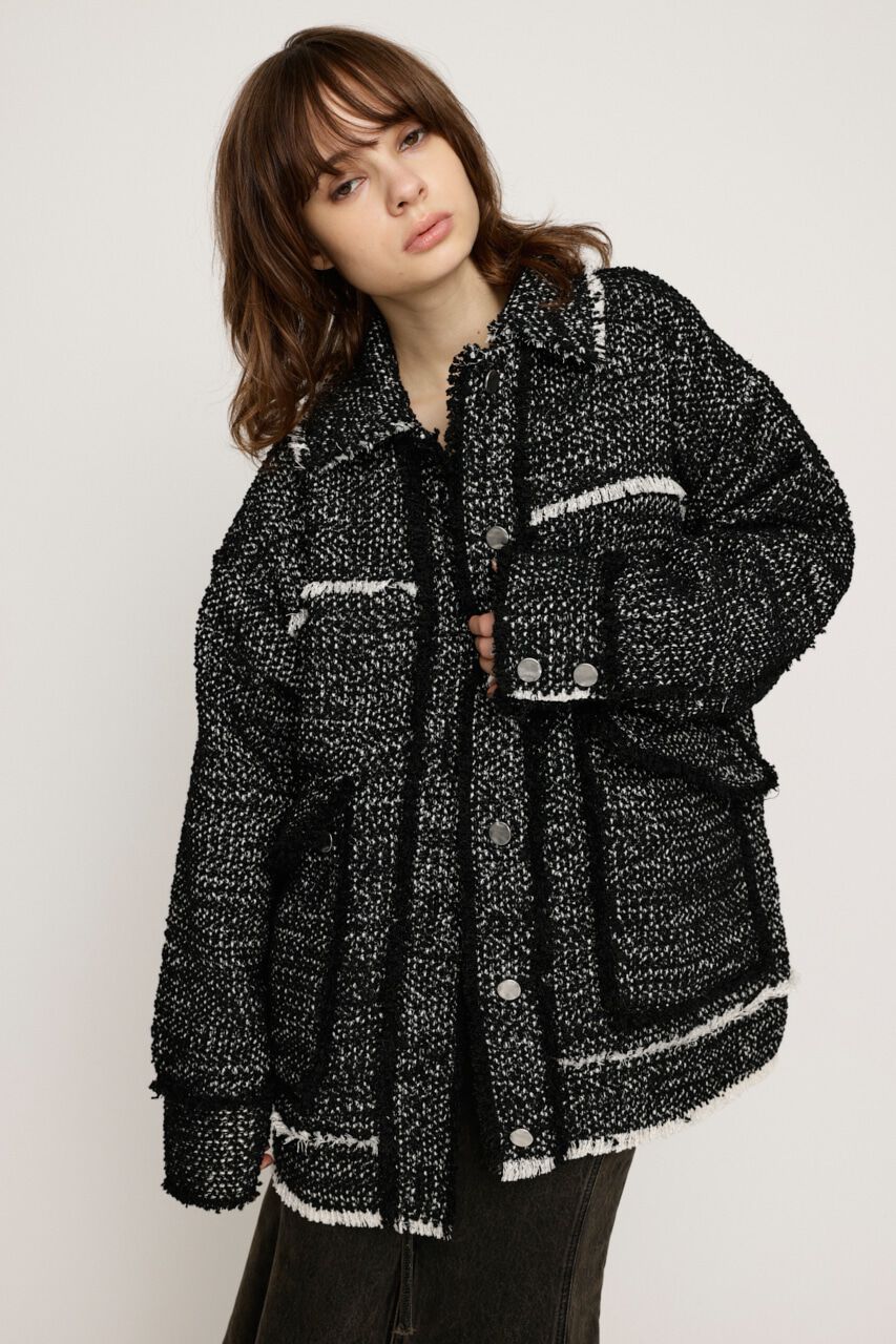 SLY「CUT OFF TWEED OVER ブルゾン」|ブルゾン・スタジャン|