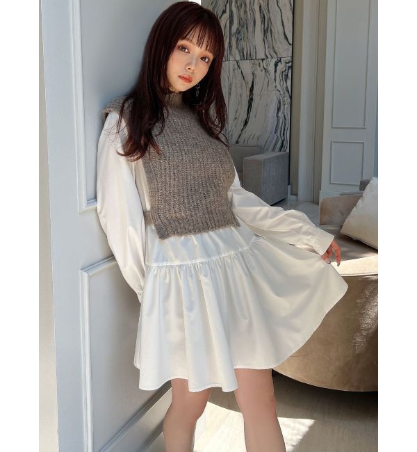 RESEXXY「ミクスチャーニットコンビチュニック」|ニット・セーター|