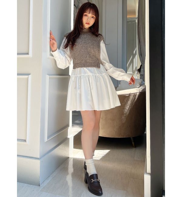 RESEXXY「ミクスチャーニットコンビチュニック」|ニット・セーター|