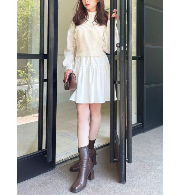 RESEXXY「ミクスチャーニットコンビチュニック」|ニット・セーター|