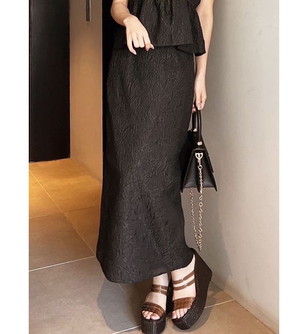 RESEXXY「ジャガードタイトスカート【セットアップ着用可能】」|スカート|ブラック