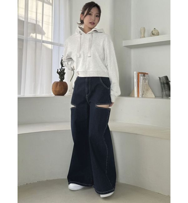 dazzlin「【CALNAMURコラボ】ロゴショートフーディ」|スウェット・ジャージ|