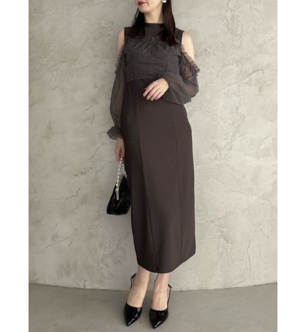 dazzlin「コルセットチュールビスチェ付カットワンピース」|ワンピース|