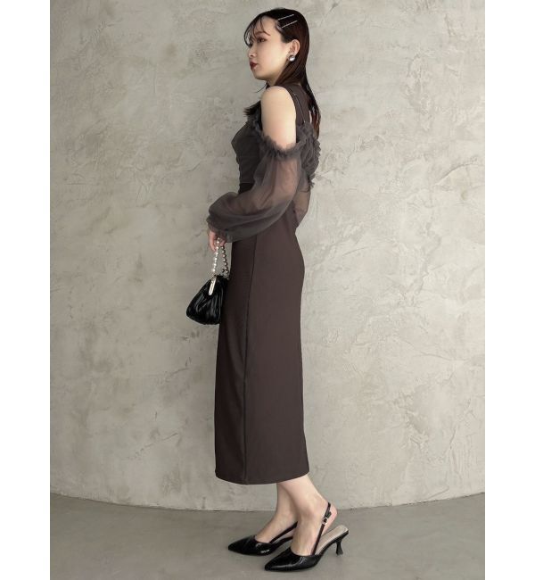 dazzlin「コルセットチュールビスチェ付カットワンピース」|ワンピース|