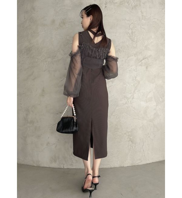 dazzlin「コルセットチュールビスチェ付カットワンピース」|ワンピース|