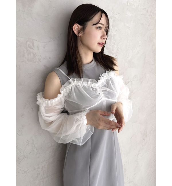 dazzlin「コルセットチュールビスチェ付カットワンピース」|ワンピース|