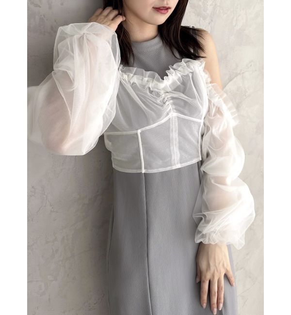 dazzlin「コルセットチュールビスチェ付カットワンピース」|ワンピース|