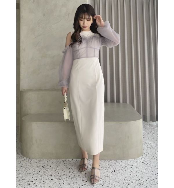 dazzlin「コルセットチュールビスチェ付カットワンピース」|ワンピース|