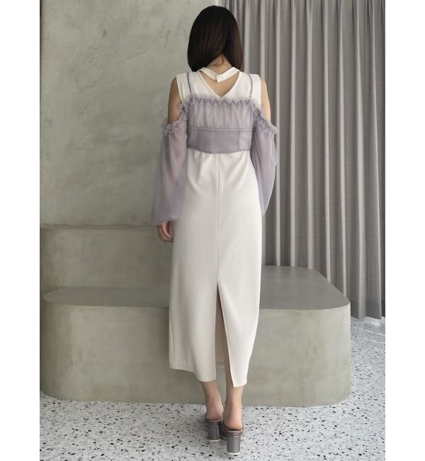 dazzlin「コルセットチュールビスチェ付カットワンピース」|ワンピース|