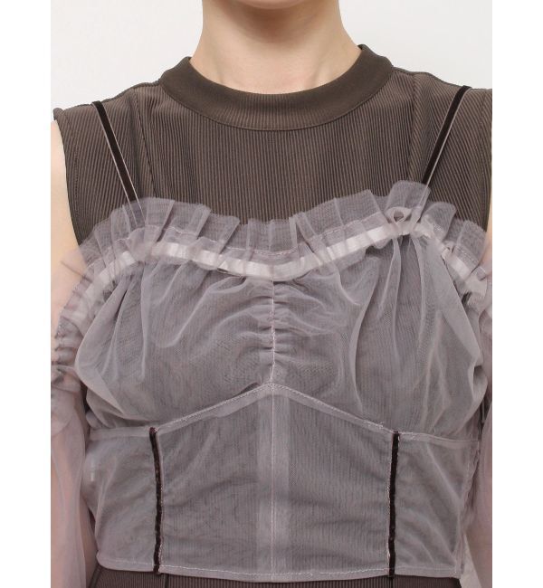 dazzlin「コルセットチュールビスチェ付カットワンピース」|ワンピース|