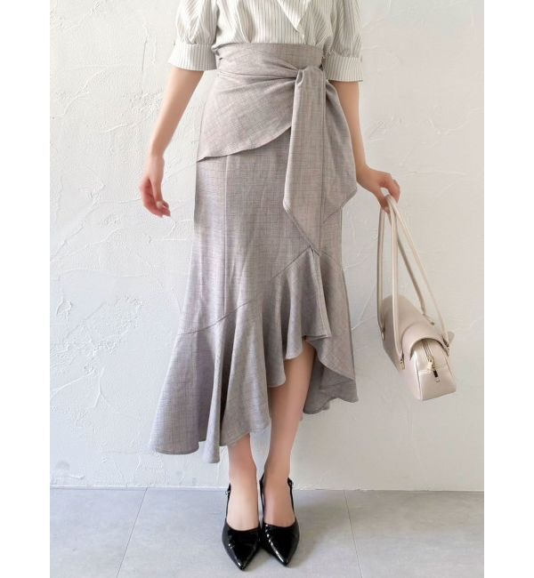 dazzlin「ラップマーメイドラインスカート」|スカート|グレー