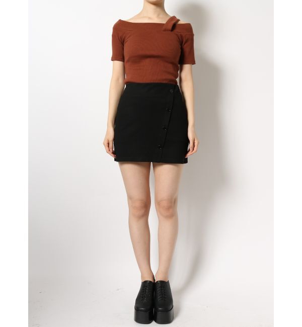 EMODA「ラインボタンミニスカート」|スカート|