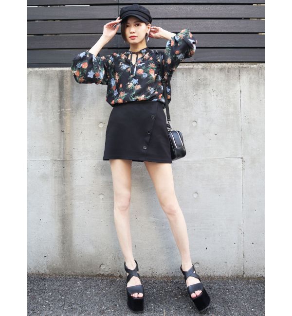 EMODA「ラインボタンミニスカート」|スカート|