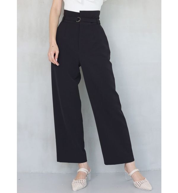 MERCURYDUO「ベルト付ハイウエストストレートパンツ」|その他|ブラック