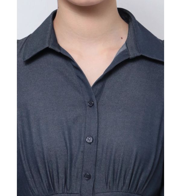 MERCURYDUO「オープンショルダーシャツワンピース」|ワンピース|