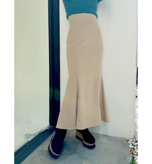 MURUA「ハイウエストナローマーメイドスカート」|スカート|ベージュ